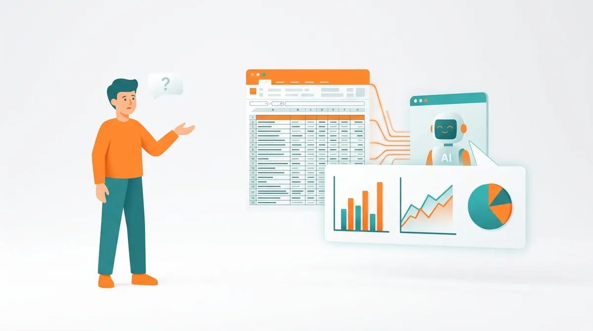 Bảng số liệu thô biến thành biểu đồ insight nhờ AI